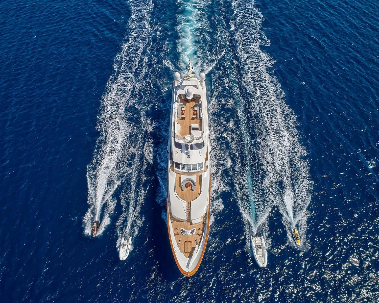 a couple of guitars on a blue cloth aboard ALEXANDRA Yacht for Charter