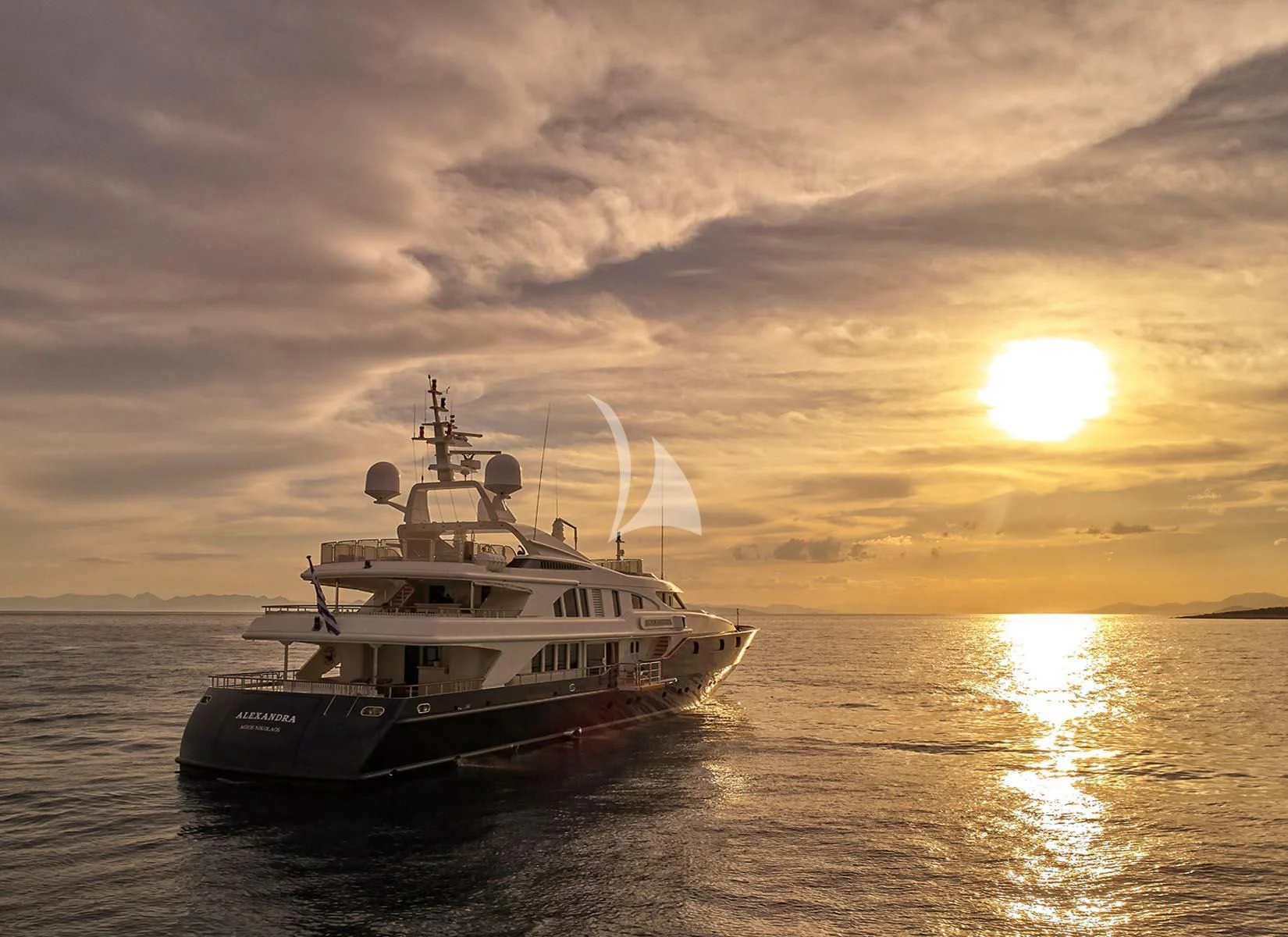 a boat in the water aboard ALEXANDRA Yacht for Charter