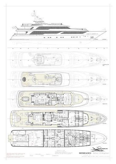 diagram, engineering drawing aboard ALEXANDRA Yacht for Charter