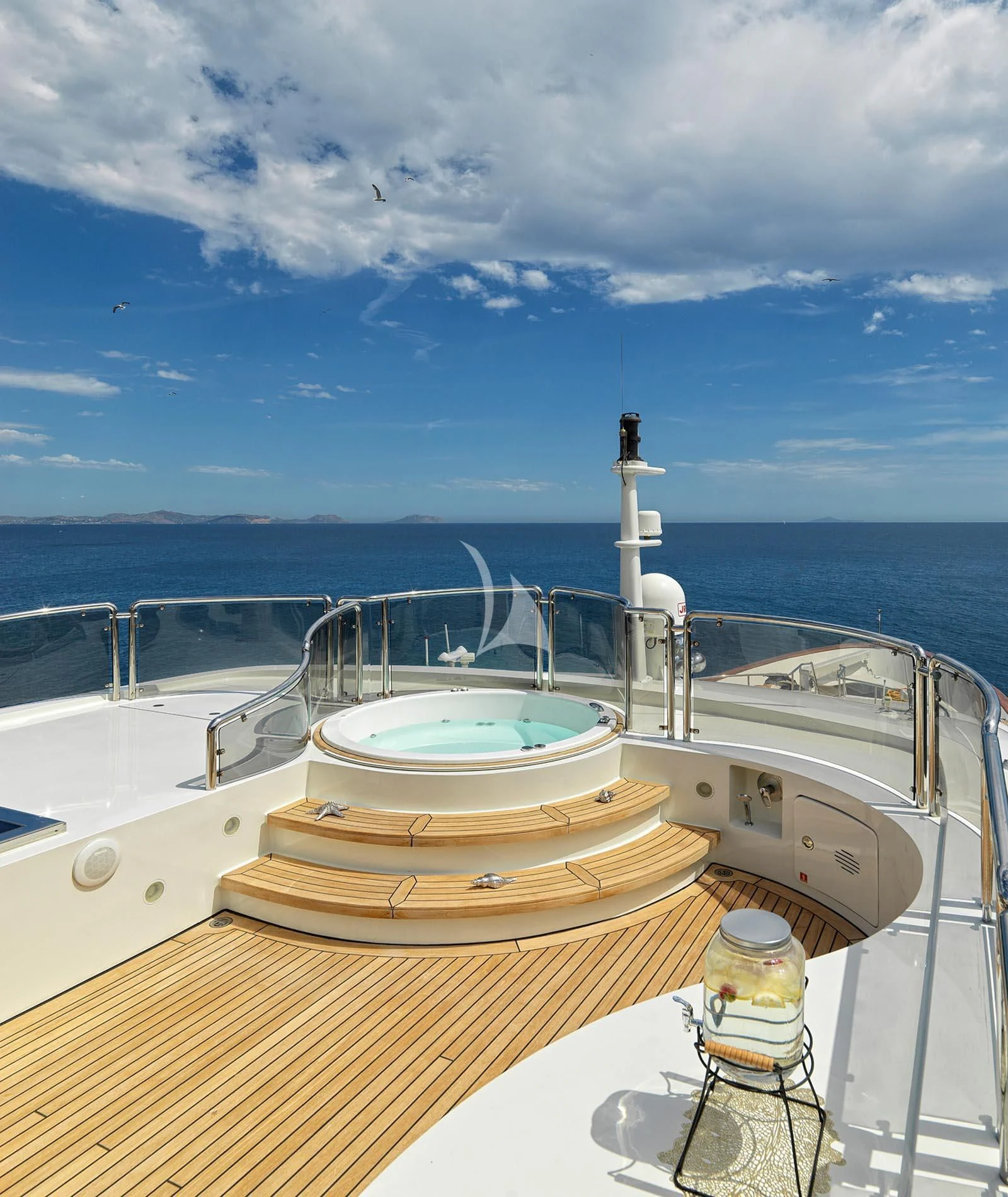 a view of the ocean from a balcony aboard ALEXANDRA Yacht for Charter