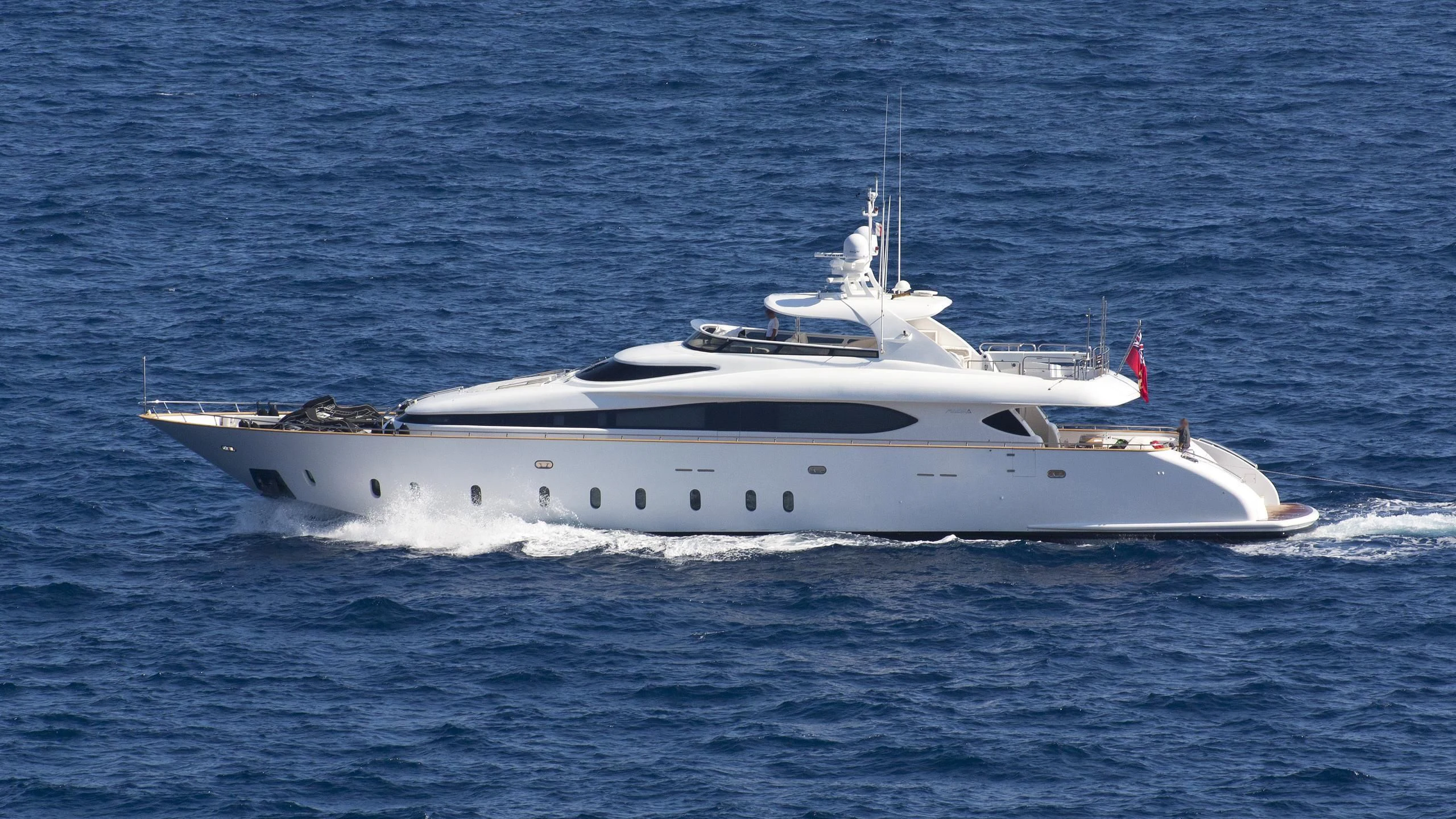 a white yacht in the water aboard TUSCAN SUN Yacht for Charter