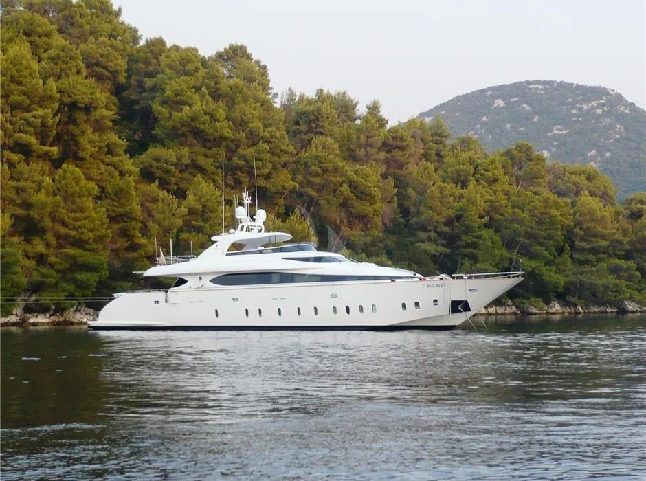 a white yacht in the water aboard TUSCAN SUN Yacht for Charter