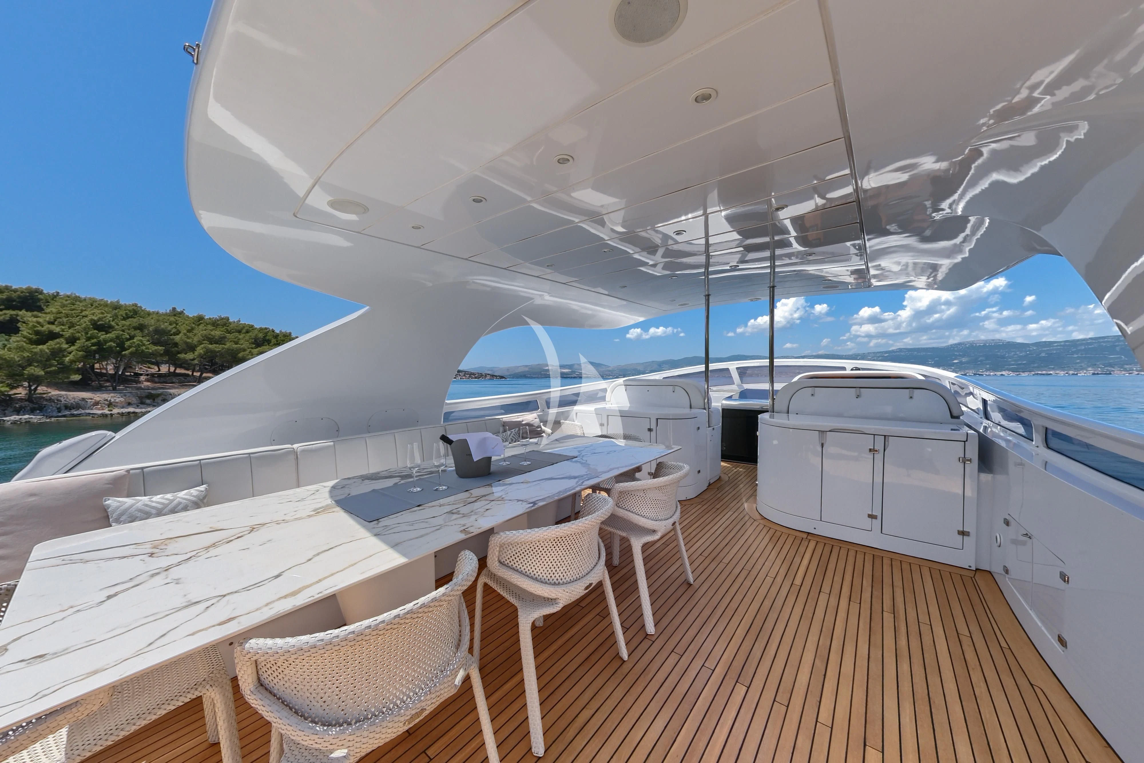 a boat on the water aboard TUSCAN SUN Yacht for Charter