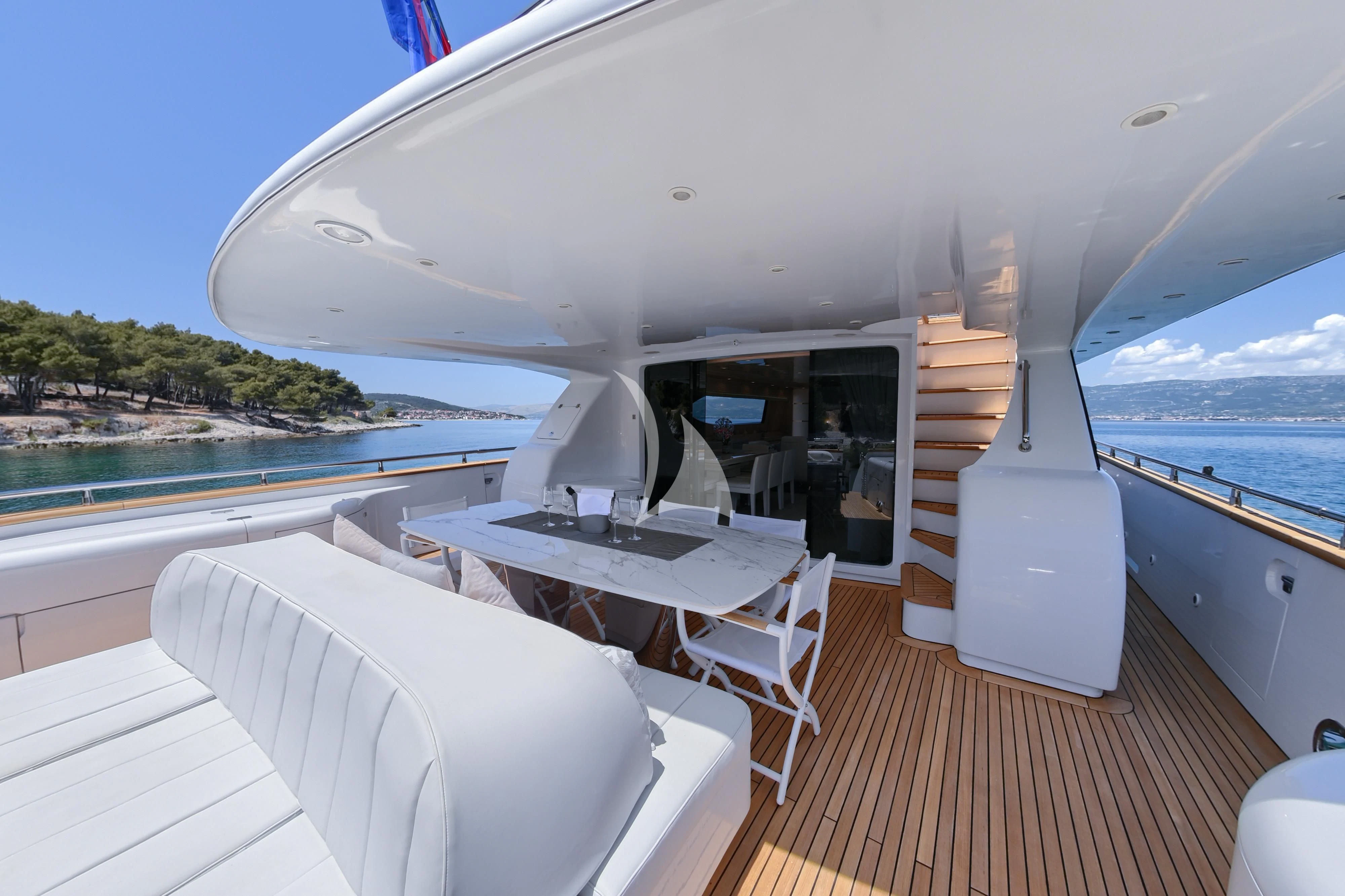 a boat on the water aboard TUSCAN SUN Yacht for Charter