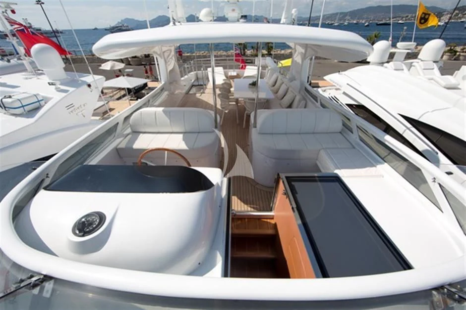 a group of white boats aboard TUSCAN SUN Yacht for Charter