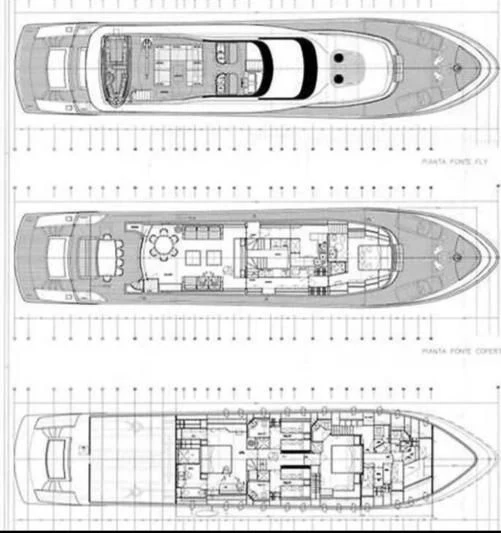 diagram, engineering drawing aboard TUSCAN SUN Yacht for Charter