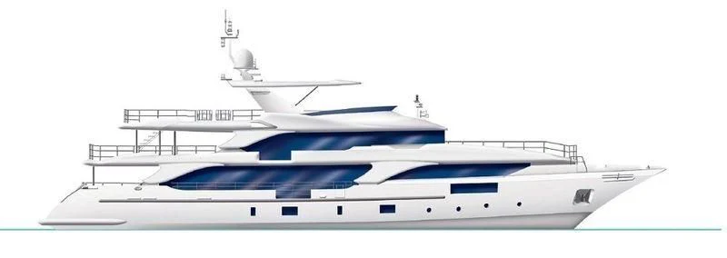 a white boat with a white background aboard MISS LILY Yacht for Sale