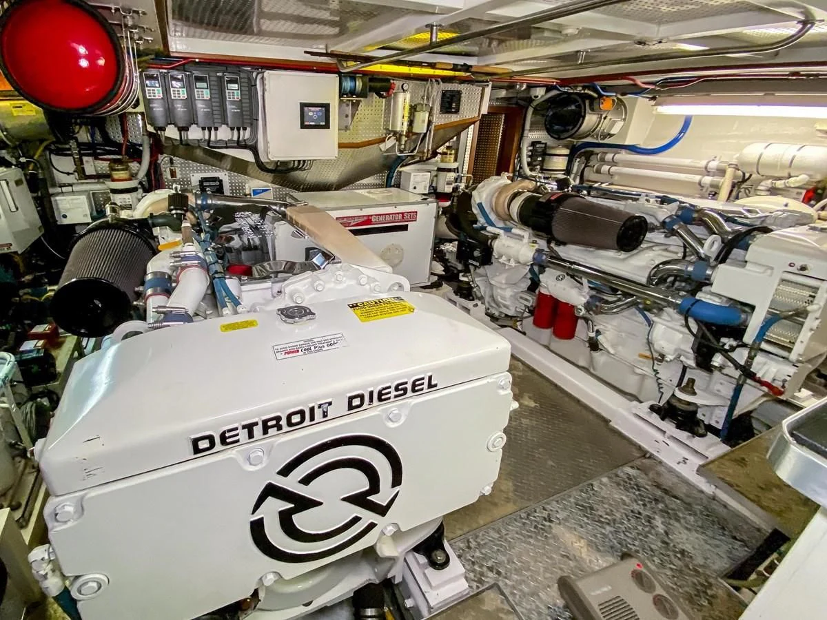 a large machine in a factory aboard UNDAUNTED Yacht for Sale