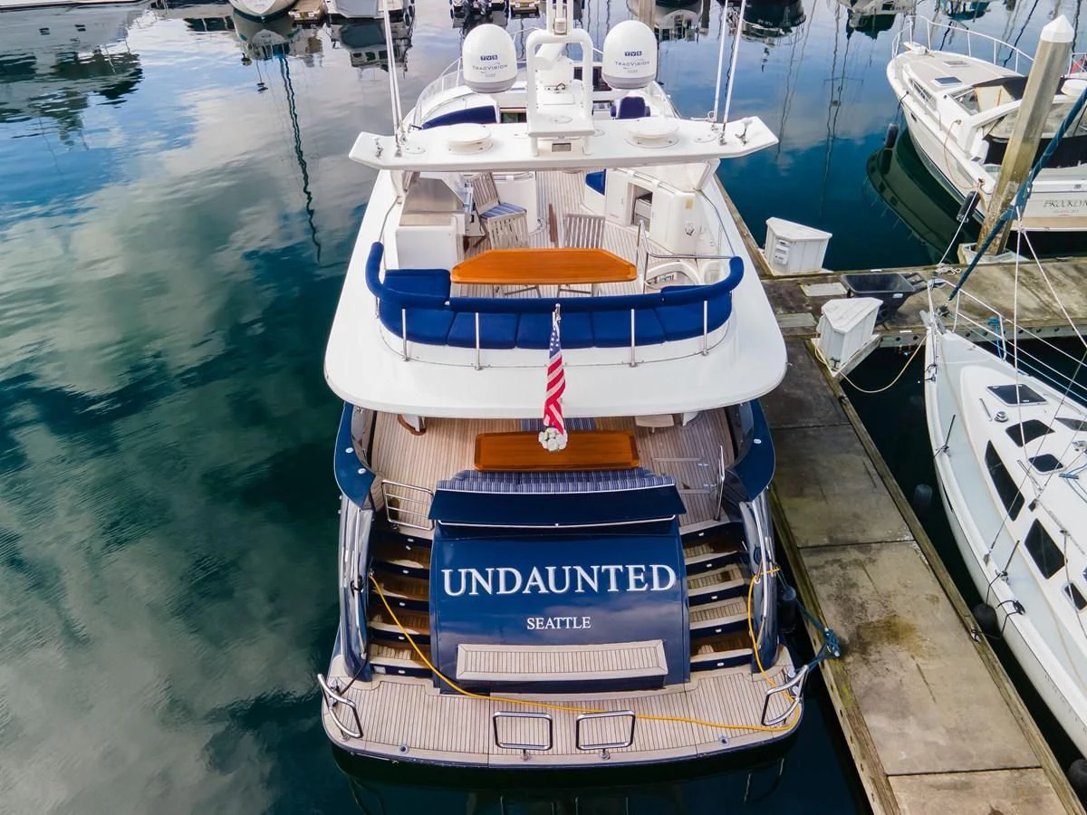 a boat in the water aboard UNDAUNTED Yacht for Sale