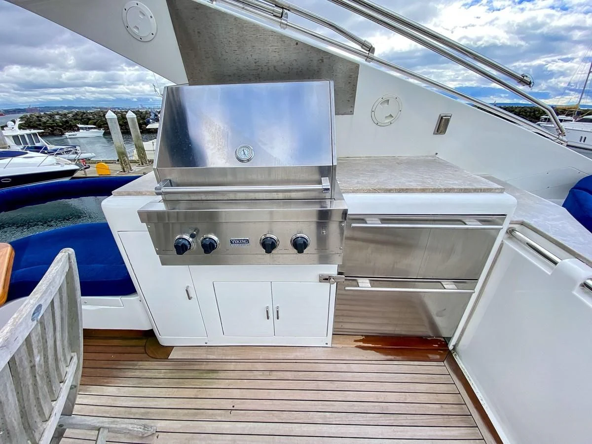 a large metal machine on a boat aboard UNDAUNTED Yacht for Sale