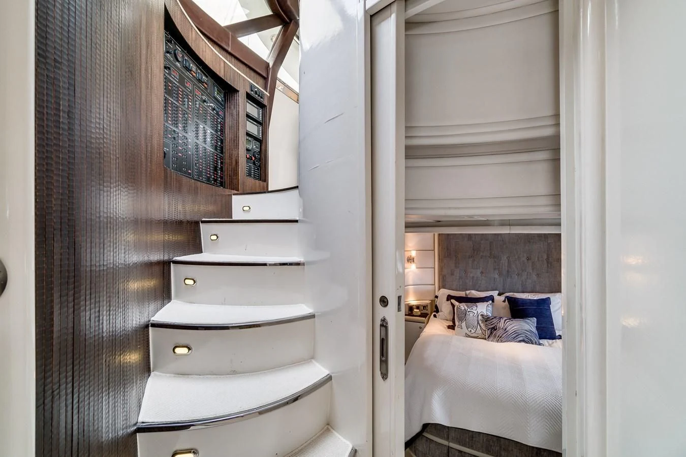 a small room with a toilet aboard UNDAUNTED Yacht for Sale