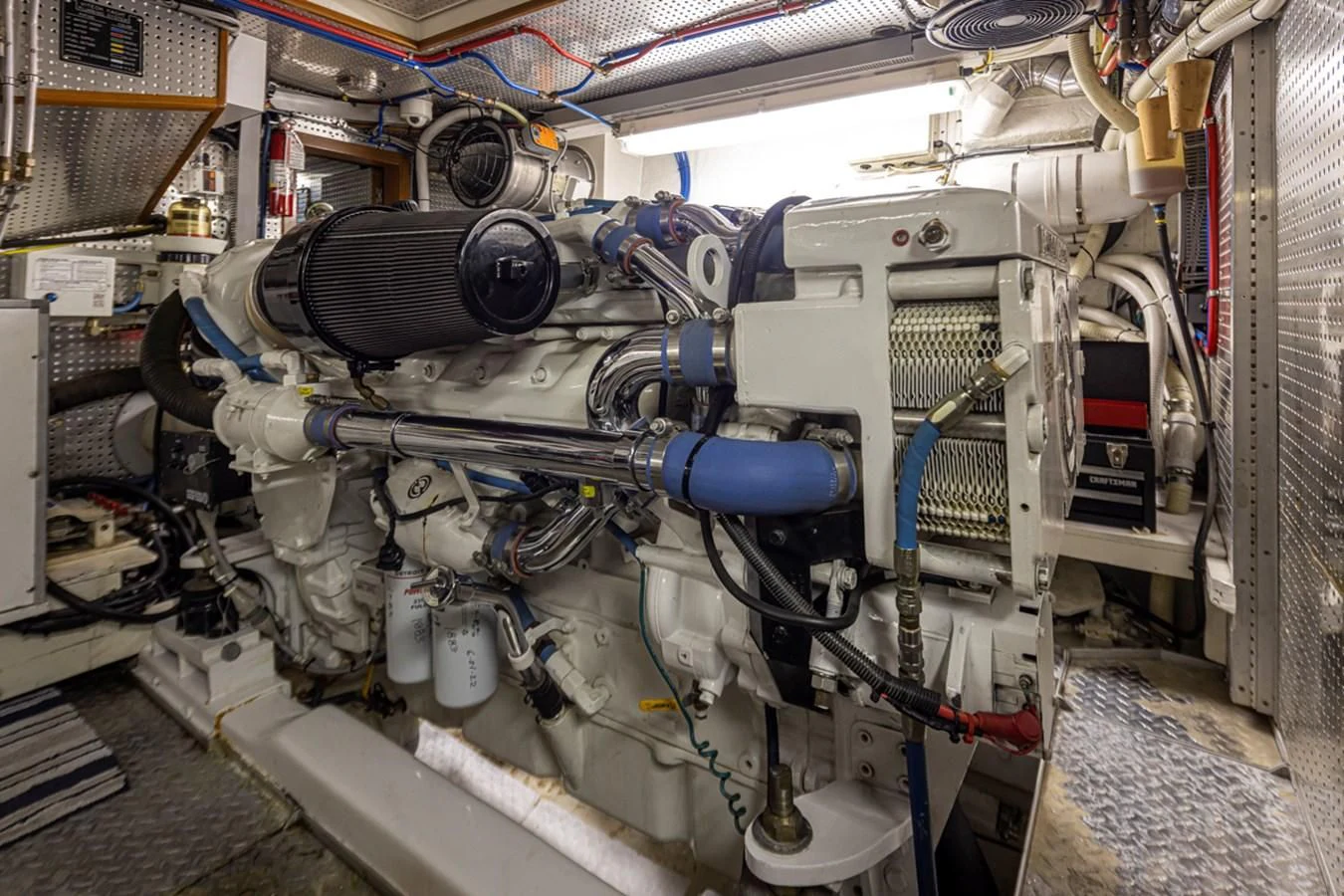 a large machine with many wires aboard UNDAUNTED Yacht for Sale
