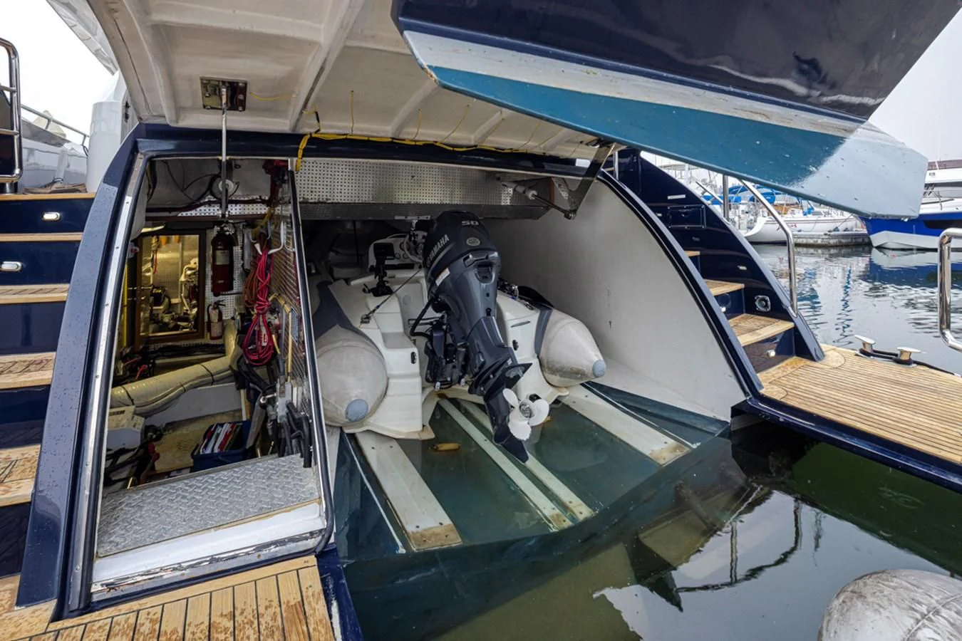 the inside of a boat aboard UNDAUNTED Yacht for Sale