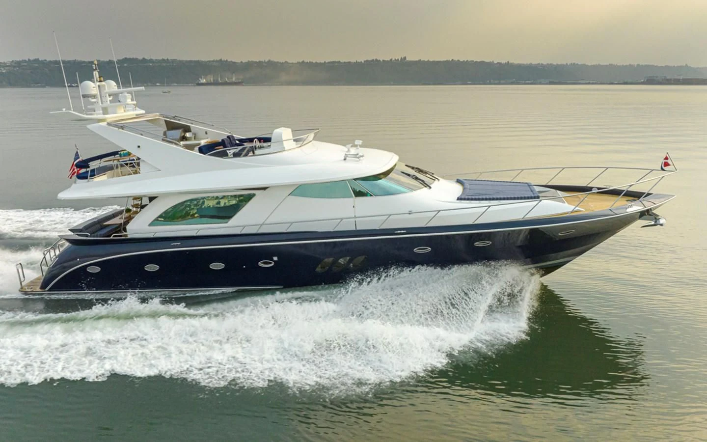 a boat on the water aboard UNDAUNTED Yacht for Sale