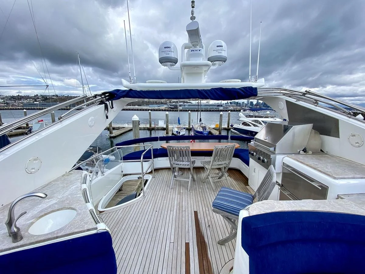 a deck of a boat aboard UNDAUNTED Yacht for Sale