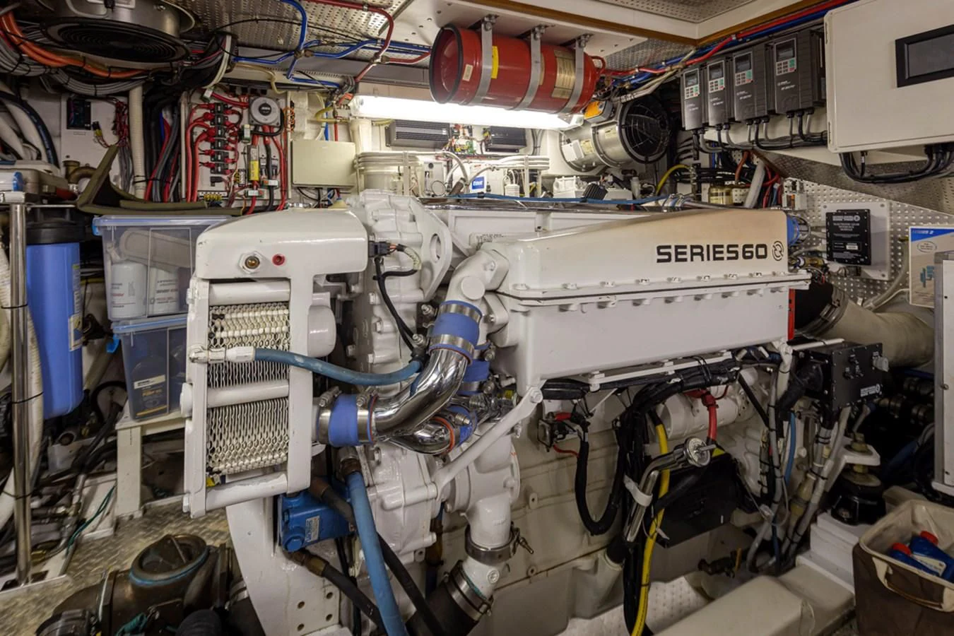 a machine with wires aboard UNDAUNTED Yacht for Sale