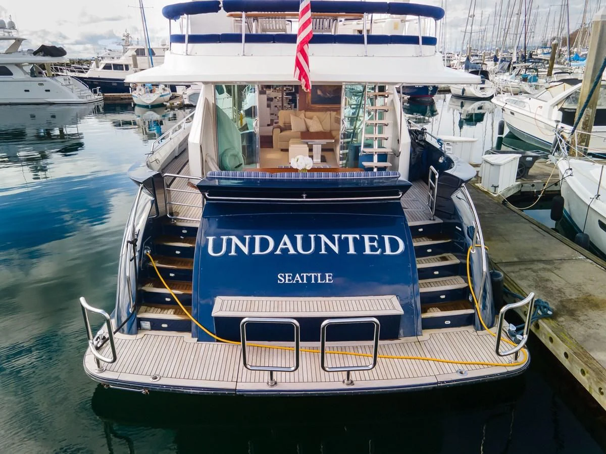 a boat in the water aboard UNDAUNTED Yacht for Sale