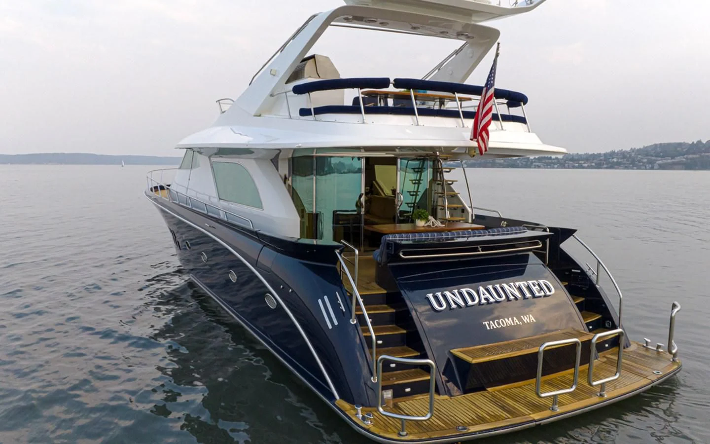 a boat on the water aboard UNDAUNTED Yacht for Sale