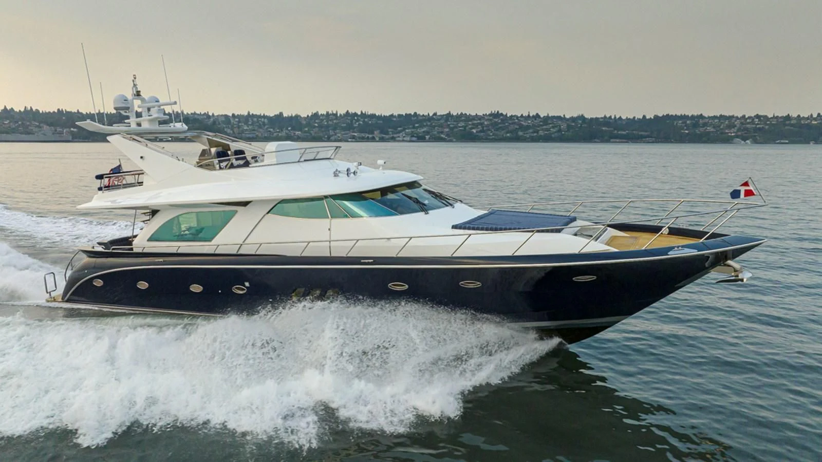 a boat on the water aboard UNDAUNTED Yacht for Sale