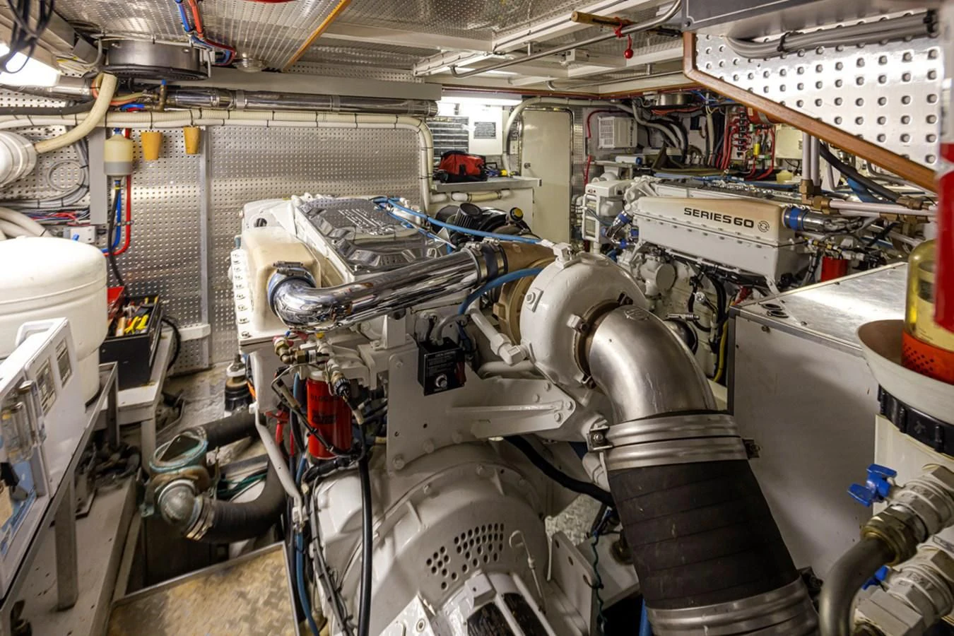 a machine in a factory aboard UNDAUNTED Yacht for Sale