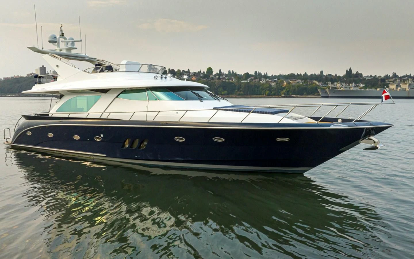 a boat on the water aboard UNDAUNTED Yacht for Sale