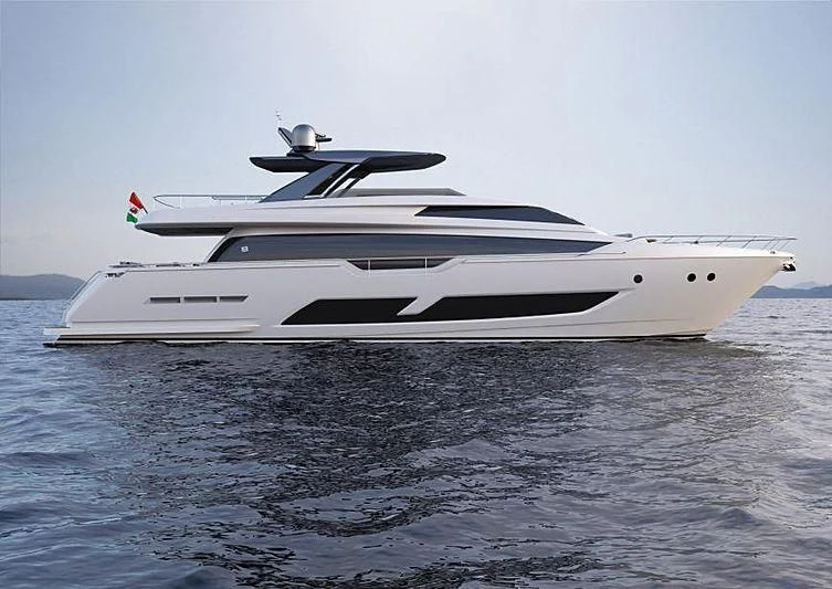 a white yacht in the water aboard ISLA MARIE Yacht for Sale