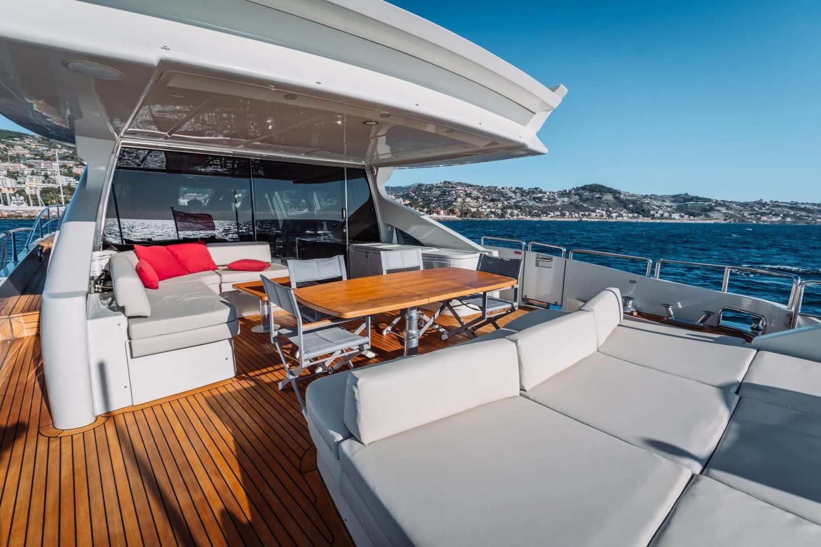 a boat on a deck aboard NAMI Yacht for Sale