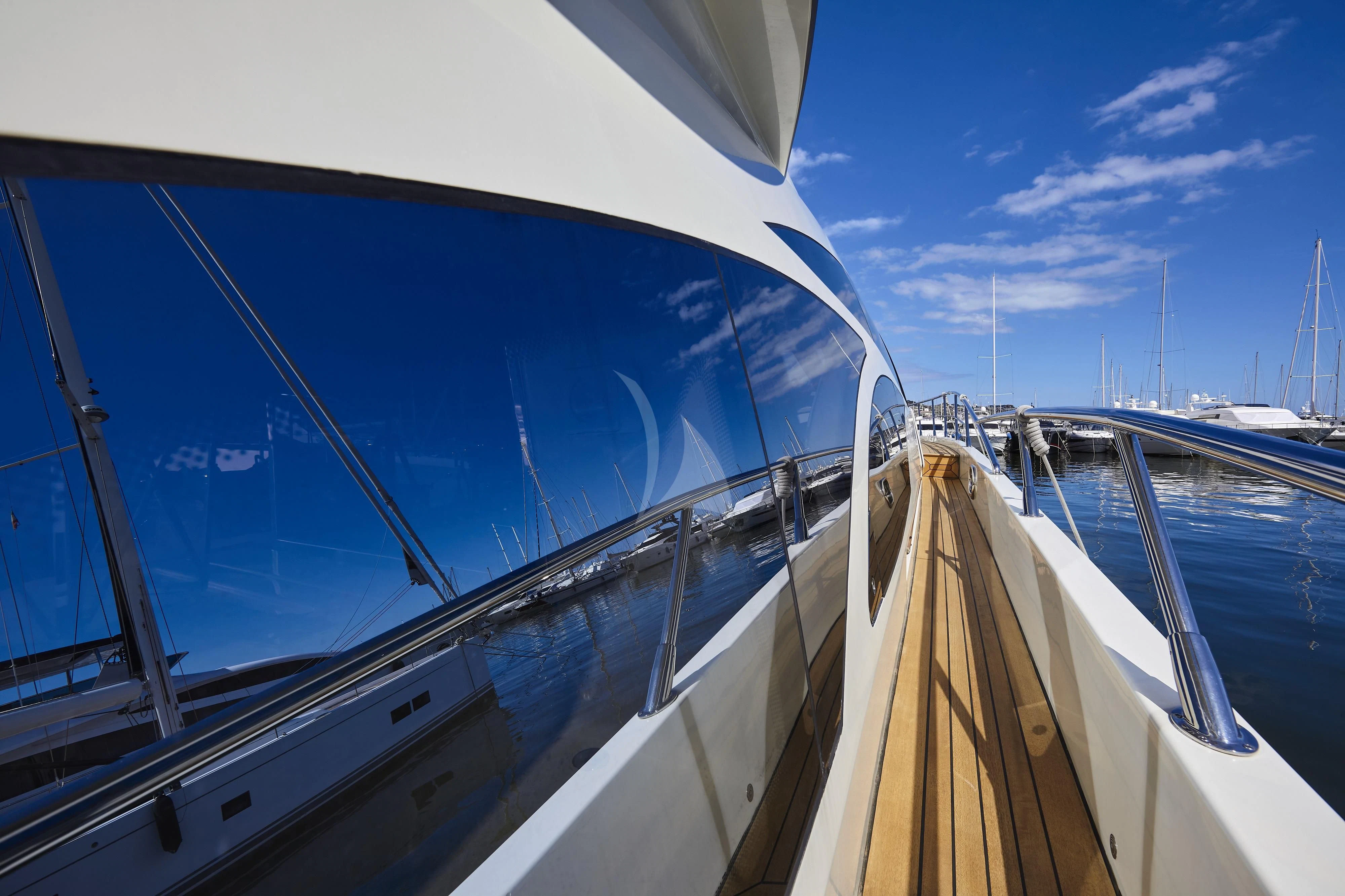the front of a boat aboard NAMI Yacht for Sale