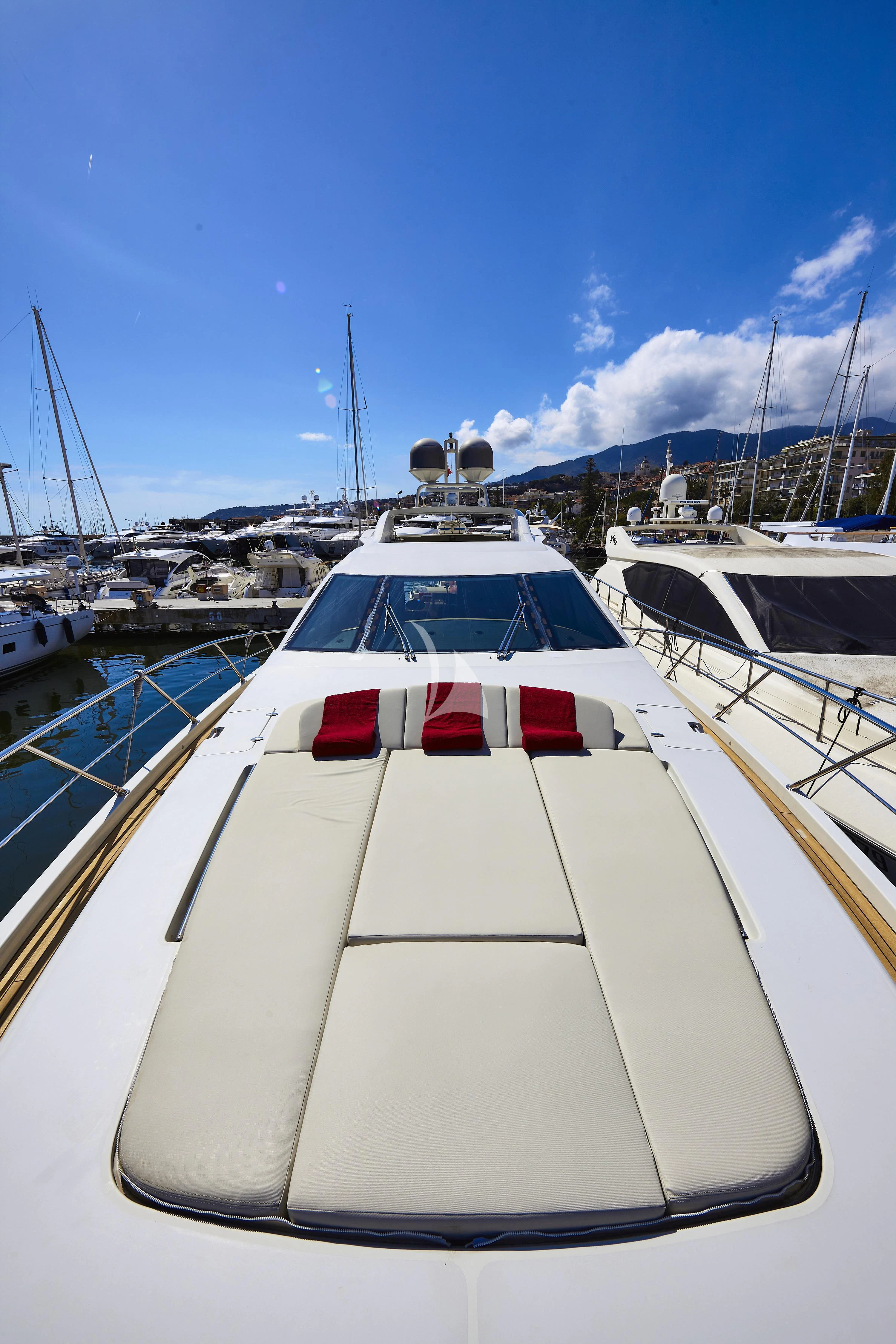 a boat in a harbor aboard NAMI Yacht for Sale