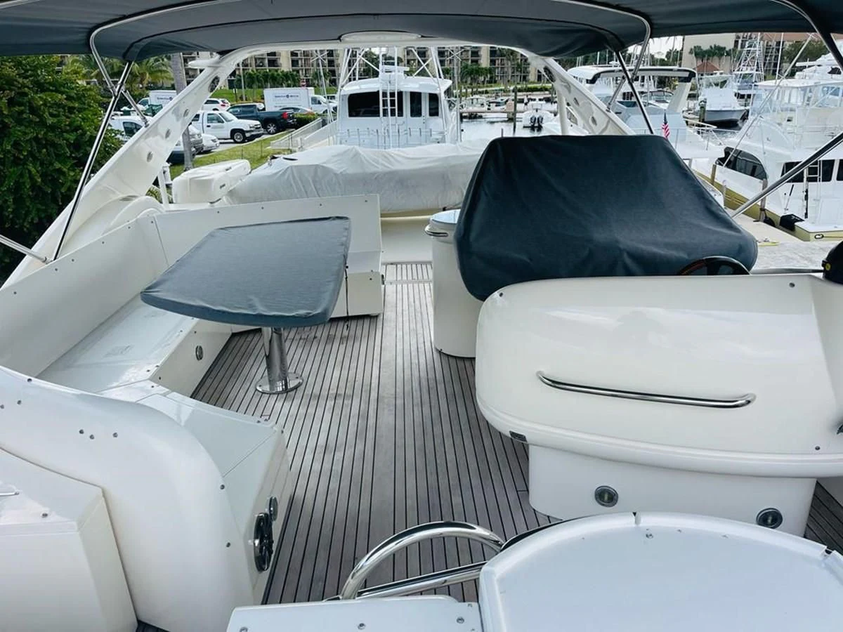 a boat on a deck aboard LADY ESTHER Yacht for Sale