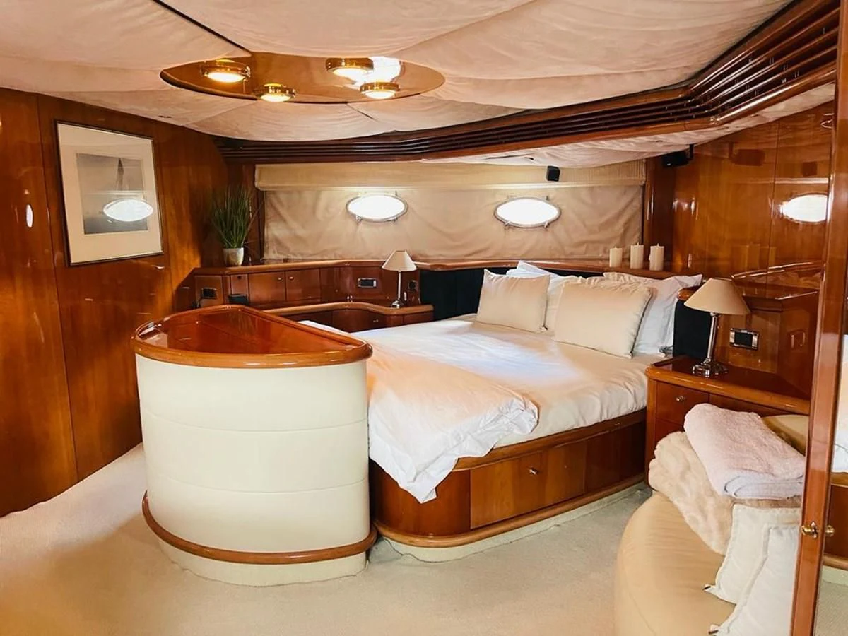a large bathroom with a large tub aboard LADY ESTHER Yacht for Sale