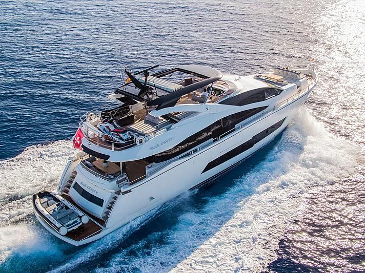a boat on the water aboard BLUE INFINITY Yacht for Sale