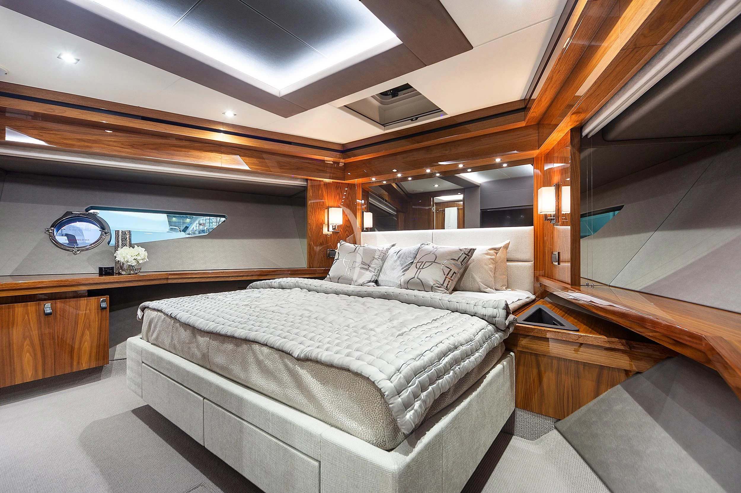 a room with a bed and a television aboard BLUE INFINITY Yacht for Sale