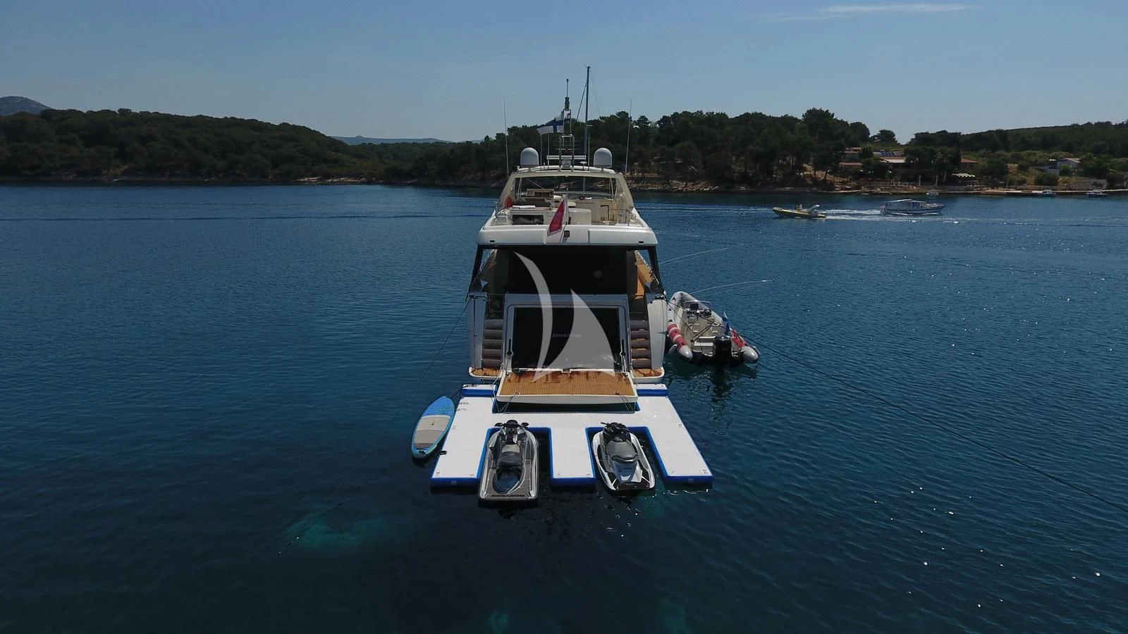 a boat on the water aboard MISS KATARIINA Yacht for Sale