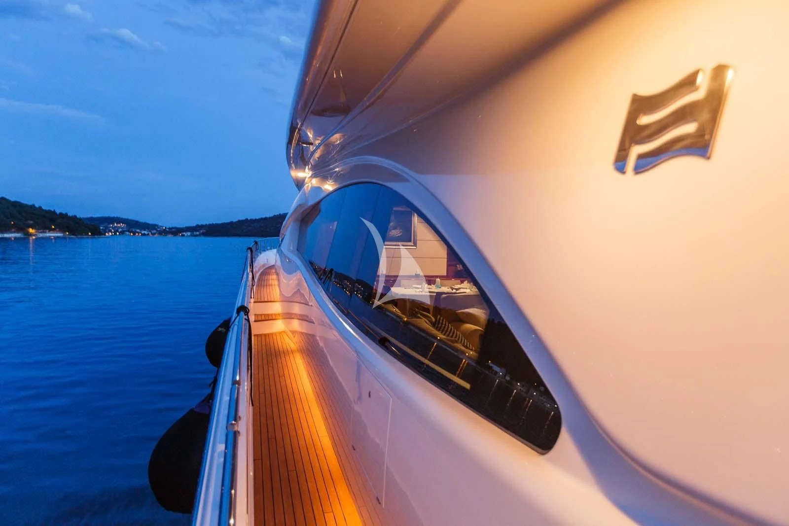 the front of a boat aboard MISS KATARIINA Yacht for Sale