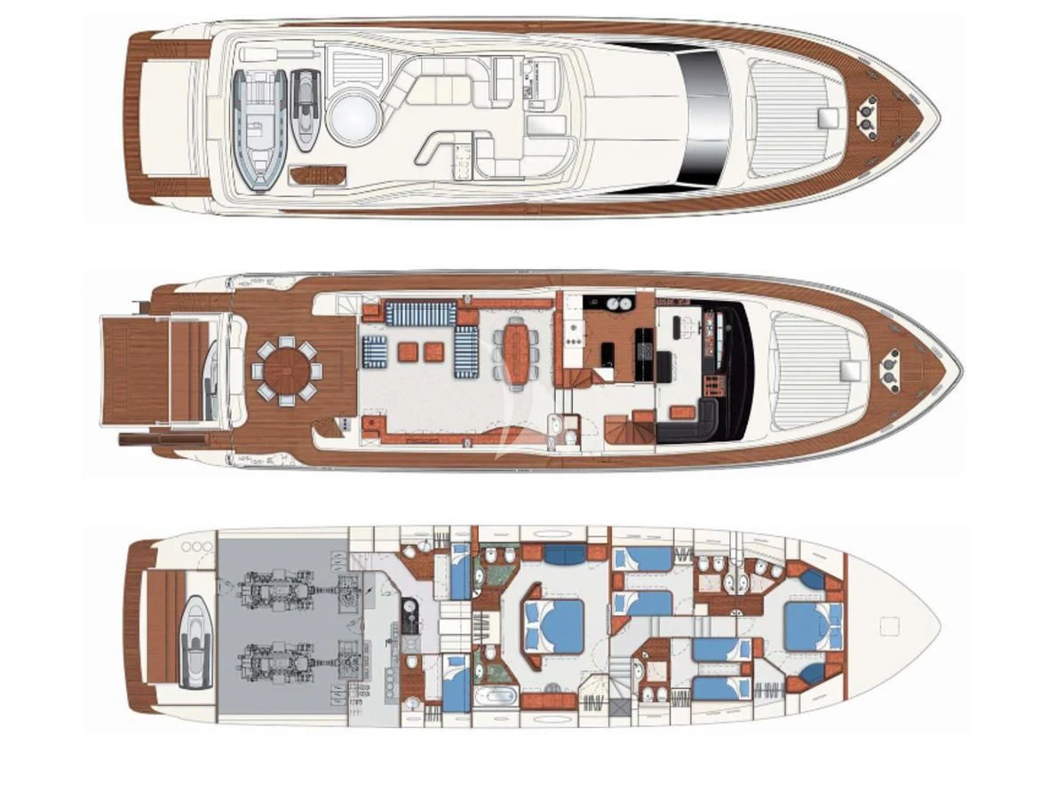 diagram, engineering drawing aboard MISS KATARIINA Yacht for Sale
