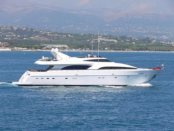 a white yacht in the water aboard MARIEL Yacht for Sale