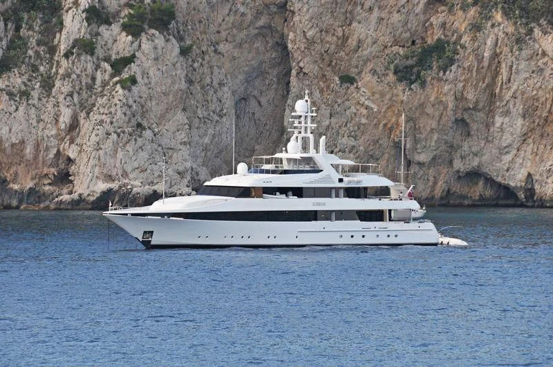 a boat in the water aboard KISSES Yacht for Sale