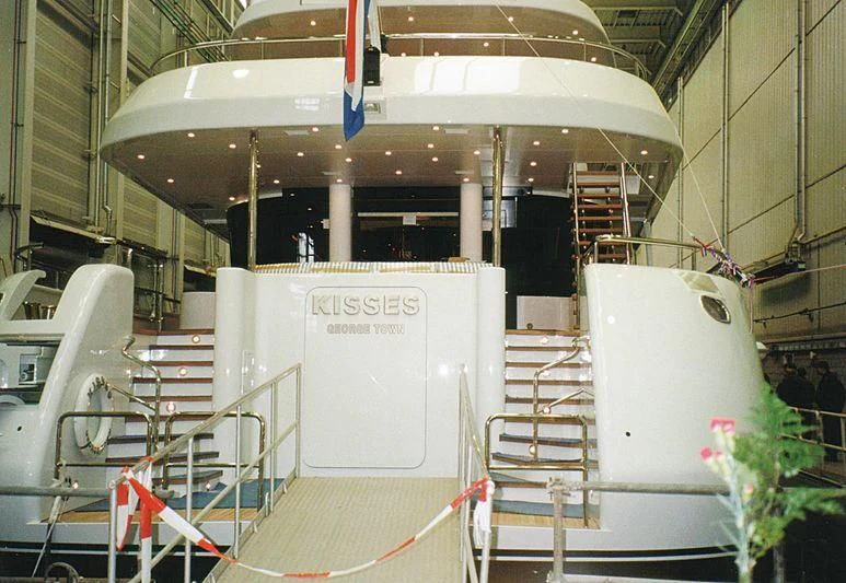 a large factory with large machines aboard KISSES Yacht for Sale