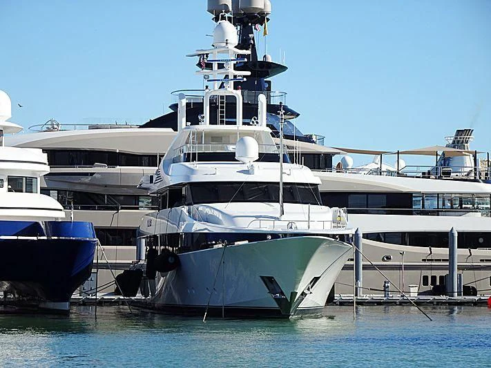 a few boats docked aboard KISSES Yacht for Sale
