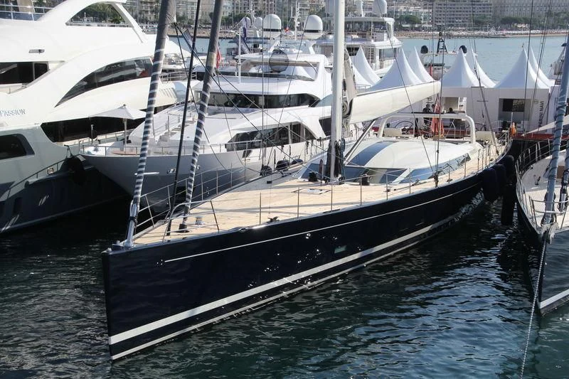 a group of boats in a harbor aboard DAHLAK Yacht for Sale
