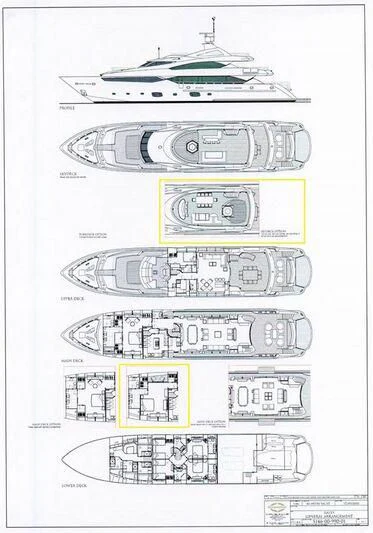 diagram, engineering drawing aboard THE DOGS Yacht for Sale