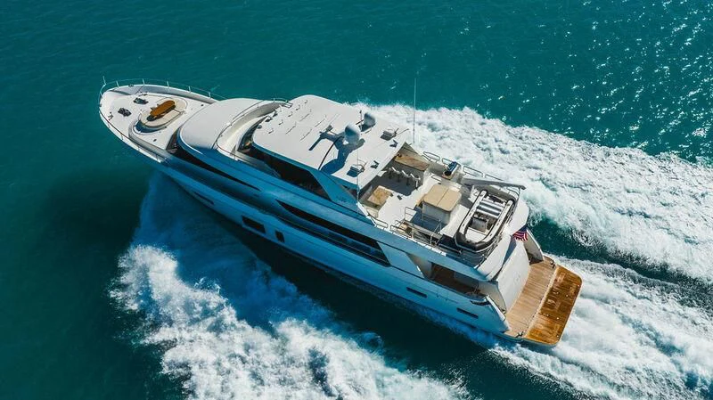 a ship in the ocean aboard FAR NIENTE Yacht for Sale