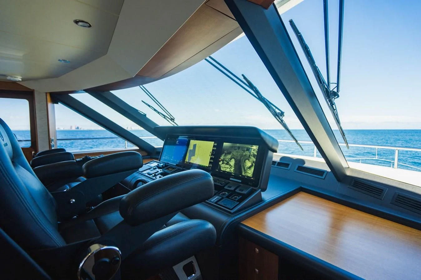 inside of a car aboard FAR NIENTE Yacht for Sale