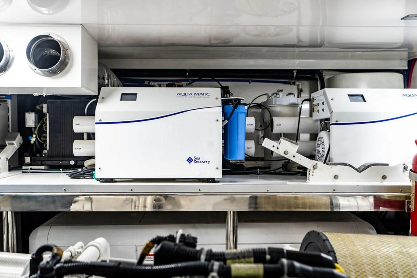 a white box on a shelf aboard FAR NIENTE Yacht for Sale