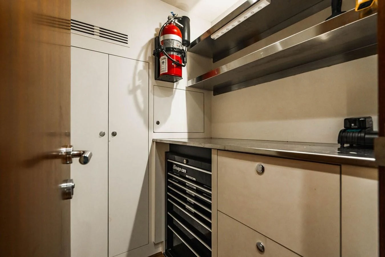 a machine in a room aboard FAR NIENTE Yacht for Sale