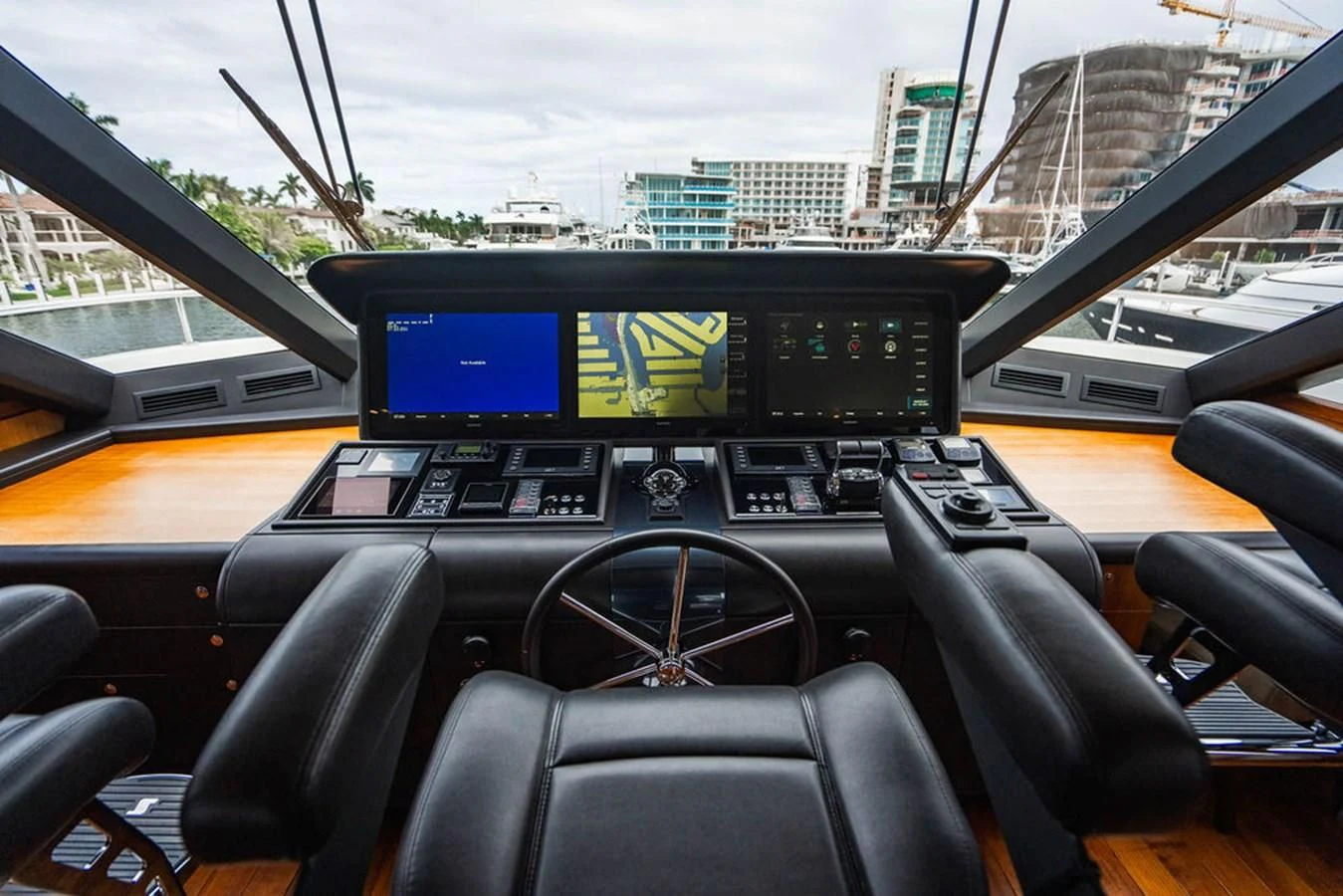 inside of a car aboard FAR NIENTE Yacht for Sale