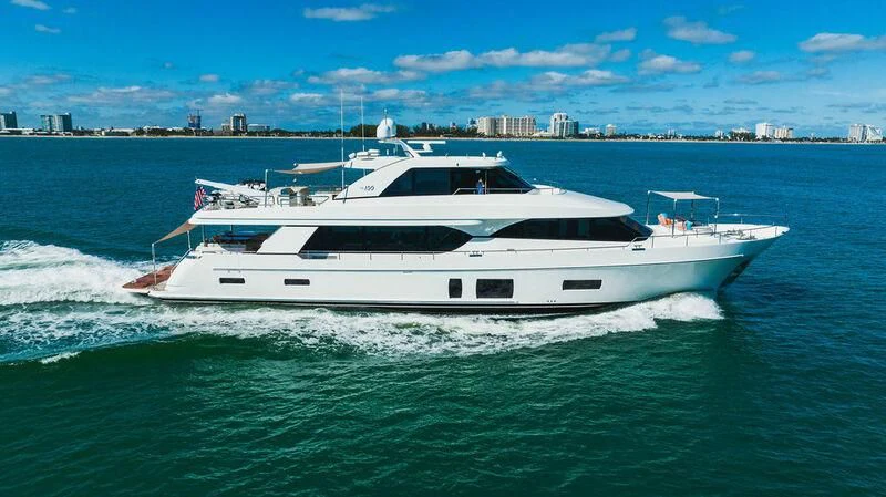 a white yacht in the water aboard FAR NIENTE Yacht for Sale