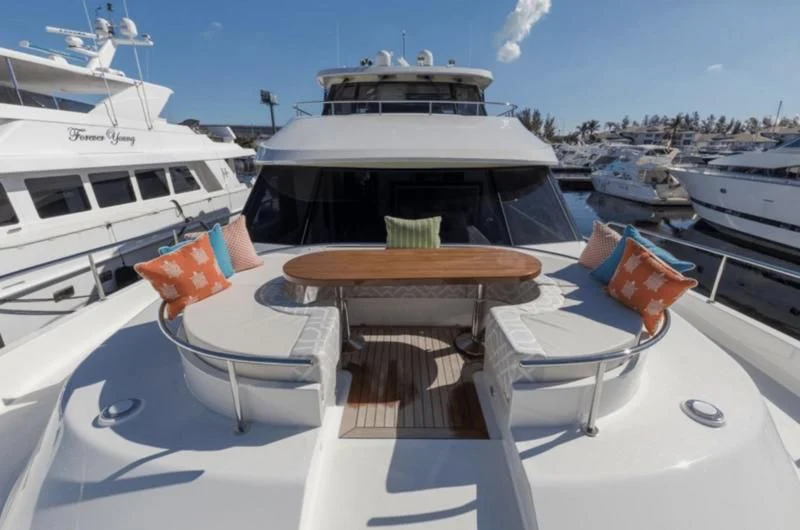 a boat docked at a pier aboard FAR NIENTE Yacht for Sale