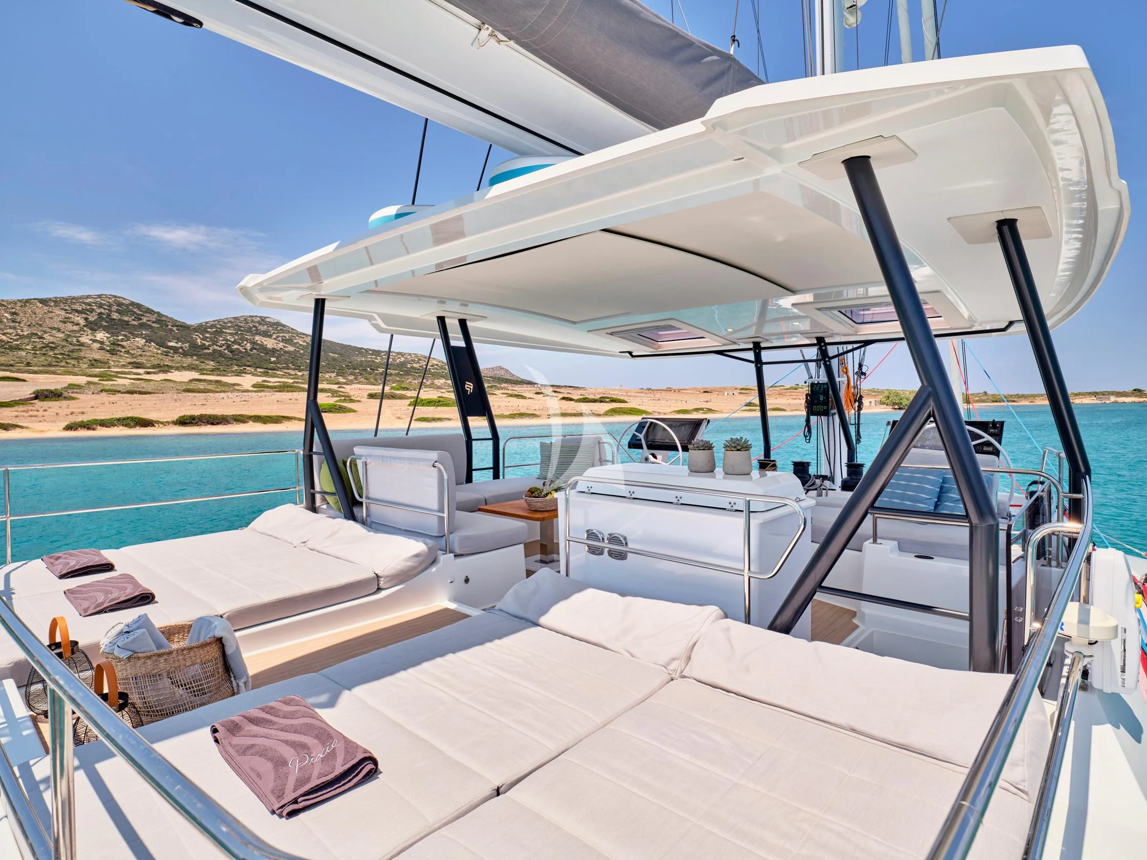 a boat on the water aboard PIXIE Yacht for Charter